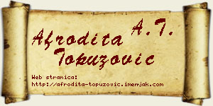 Afrodita Topuzović vizit kartica